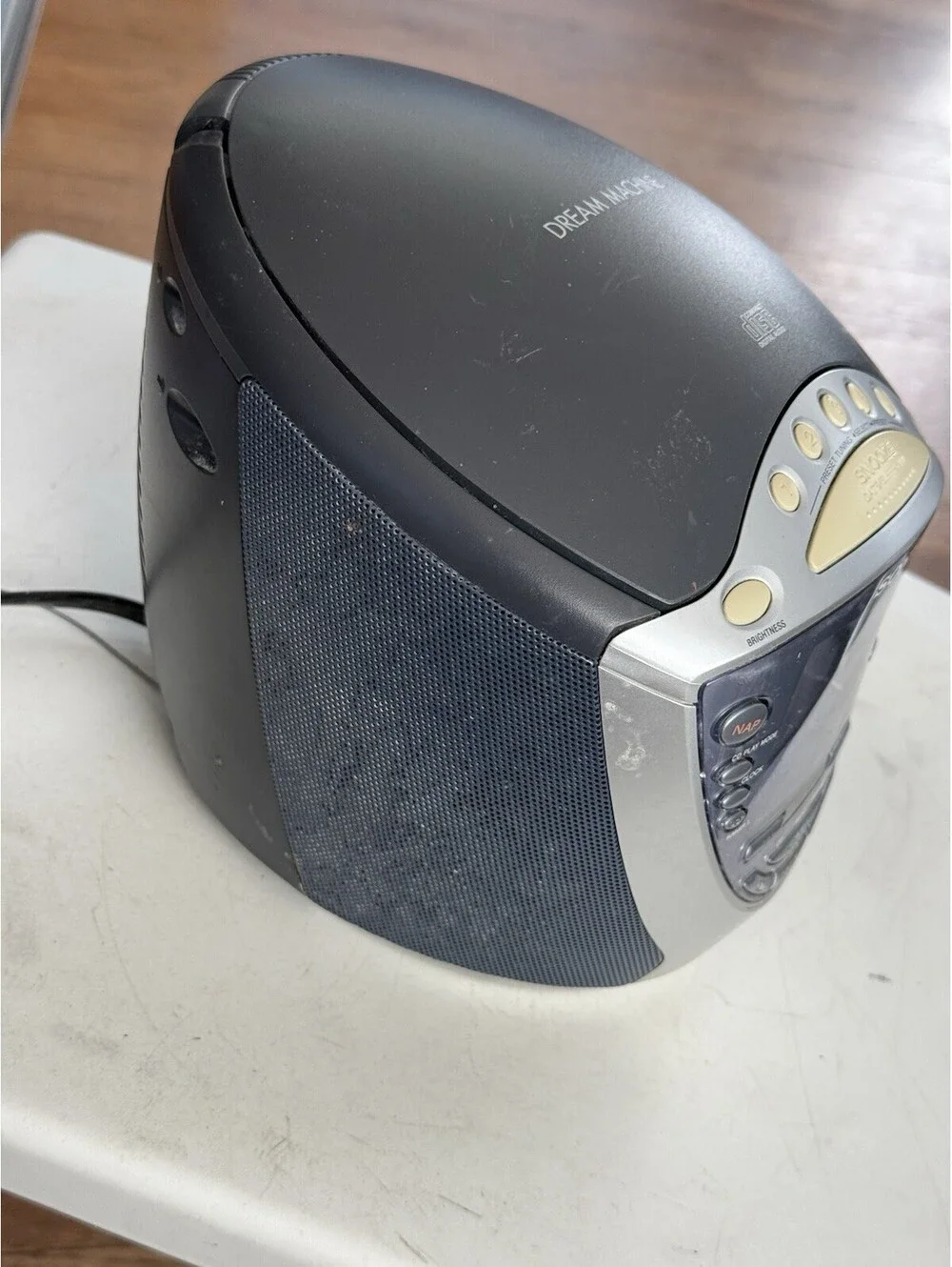 Sony Dream Machine ICF-CD843V AM/FM Radio CD Player Alarm Clock - Tested, Works